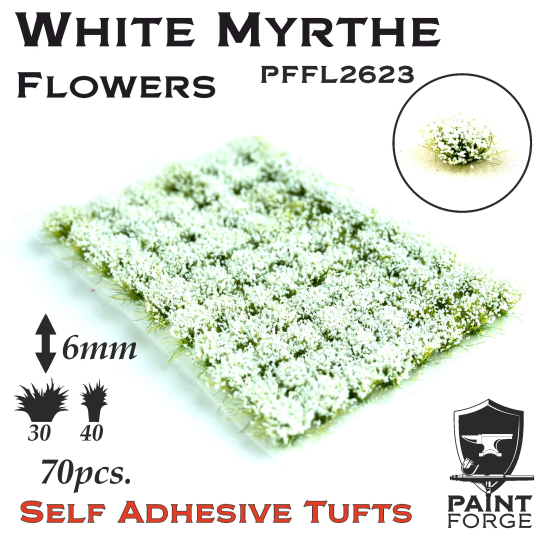 Paint Forge kępki kwiatków White Flowers - 70sztuk / 6mm